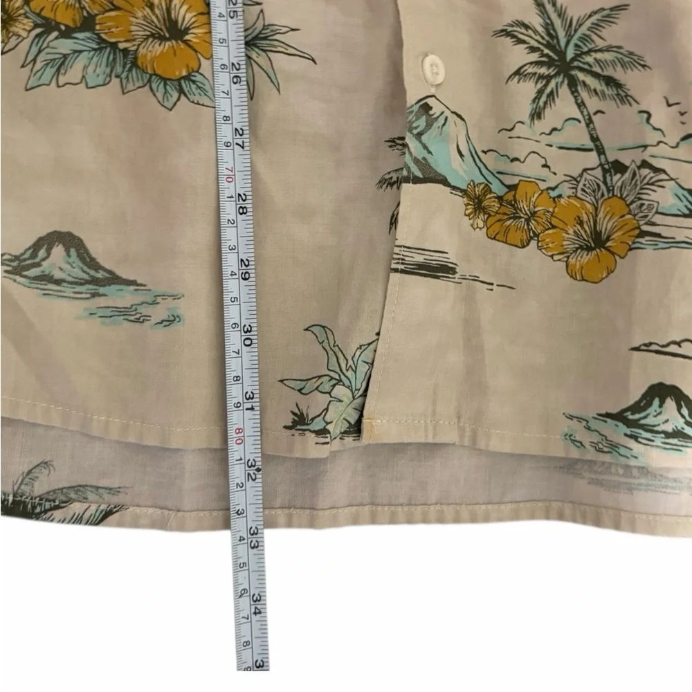 Quiksilver Beige Tropical Floral Palm‎ Hawaiian Print Shirt Men’s XXL - Picture 4 of 5